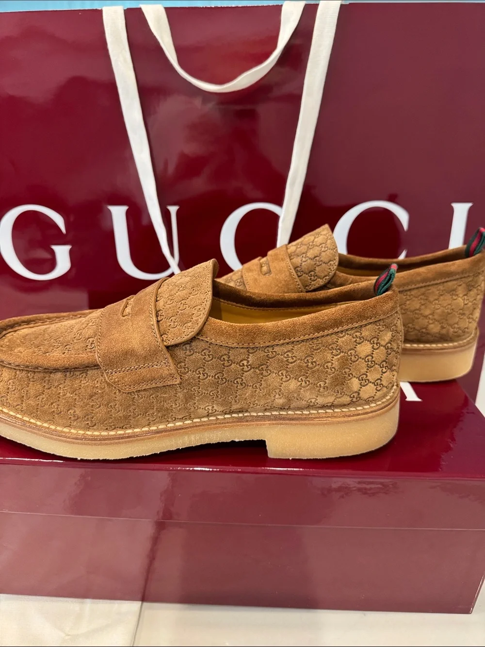 Gucci brown suede